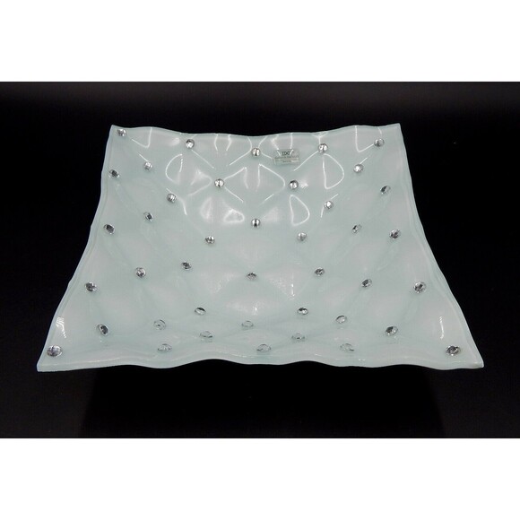 Debora Carlucci Square Candy Dish Bowl Glass Crystal Gem Cushioned Made in Italy - Picture 1 of 13